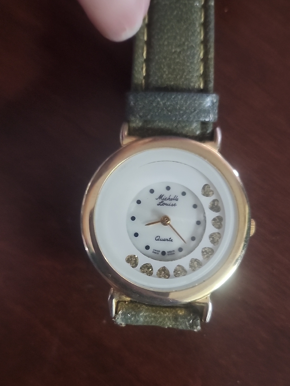 My Michelle Gold and White Heart Accent Quartz Watch